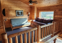 Upstairs sleeping loft (futon linens and pillows included)