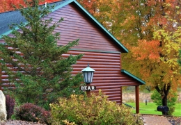 Bear cabin entrance and walkway