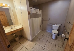 Main level handicap accessible bathroom (1 of 6 bathrooms)