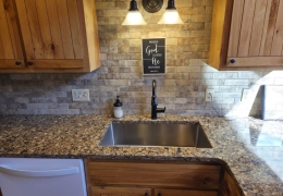 Stainless steel farmhouse kitchen sink