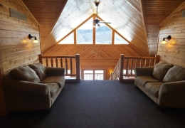 Big bluff & sky views from the loft sitting area