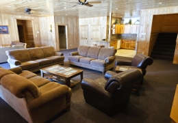 Lower level open concept living room & meeting space