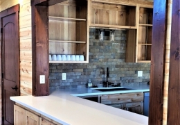 Pull down privacy screen between banquet hall and kitchen