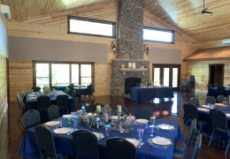 Set up the room to meet your needs (tables, chairs and black table cloths are available)