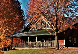 Loon's covered porch area to watch sunrise