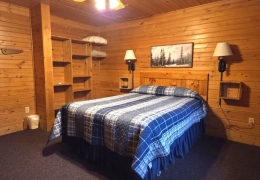 Queen bedroom with built-in storage