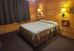 Queen bedroom with built-in storage