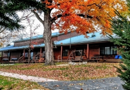 Outside porch, picnic and firepit area