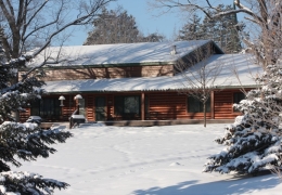 The Moose cabin is warm and cozy in the winter wonderland