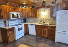 Quartz countertop and farmhouse sink