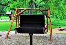 Charcoal grill at every cabin