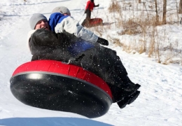 Snow tubing hill is fun for the whole family