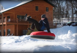 Flying high on the tubing hill