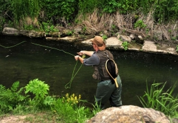 Enjoy the sounds of nature while catching some fish