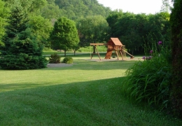 Lush landscapes and bluffs at the resort