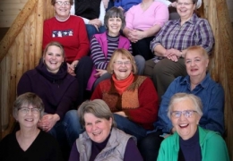 Quilting group takes time out for a photo op