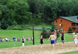 Sand volleyball court