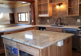 Full size catering kitchen with roll down privacy screen