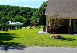 Willow East entrance and parking lot, playground, picnic area and paved bike trail