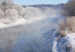 Root River runs parallel with the resort