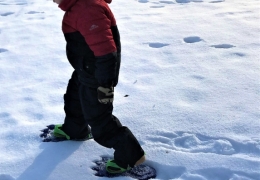 First time trying the "fun" shaped snow shoes