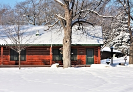 Cozy winter cabin comfort